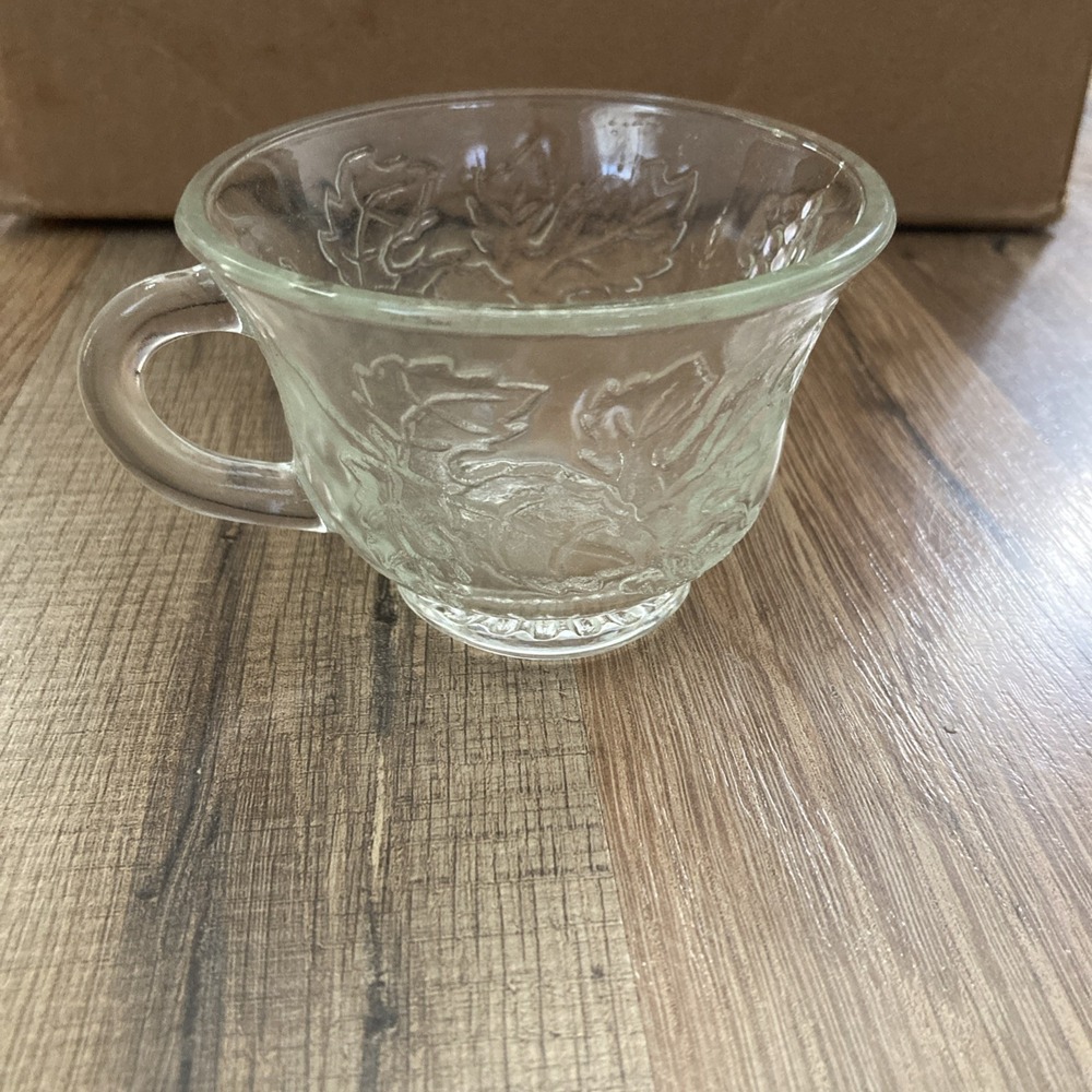 Princess Clear Harvest Grape Grapevine Punch Cup by Indiana Glass set of 13